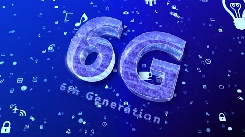 Technology Icon Network Symbol Digital devices E S0 M-S icon 6G Stock Footage 141788840
