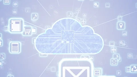 Technology Icon Network Symbol Digital devices E S0b Y-L icon kaku Cloud Stock-Footage 141823960