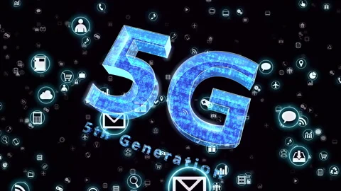 Technology Icon Network Symbol Digital devices E S0b Y-S icon maru 5G Vídeos de archivo 141824107