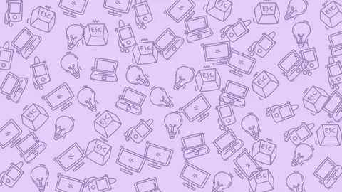 Technology icon random pattern loop background animation, motion banner template Stock Footage 318583128