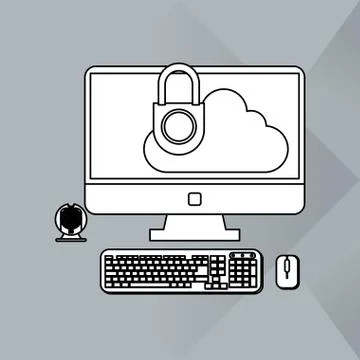 Technology icon. security system concept. Flat illustration , vector Illustrazione stock