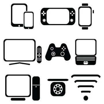 Technology icon set  Stock Illustration
