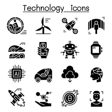 Technology icon set vector illustration graphic design イラスト素材