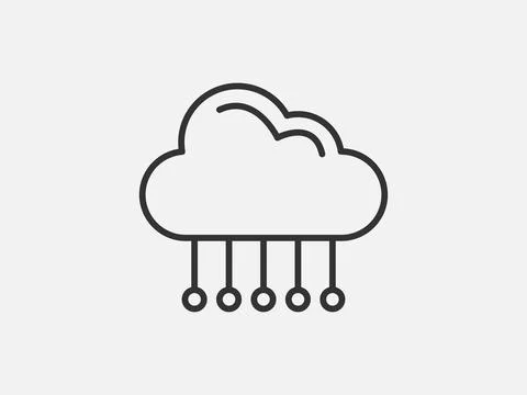 Technology icon vector cloud computing connection. Big data global server. Li Stockillustratie