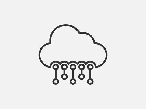 Technology icon vector cloud computing connection. Big data global server. Li Illustrazione stock