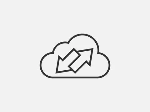 Technology icon vector cloud computing connection. Big data global server. Li Stock Illustration