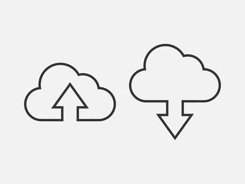 Technology icon vector cloud computing connection. Big data global server. Li Stock Illustration