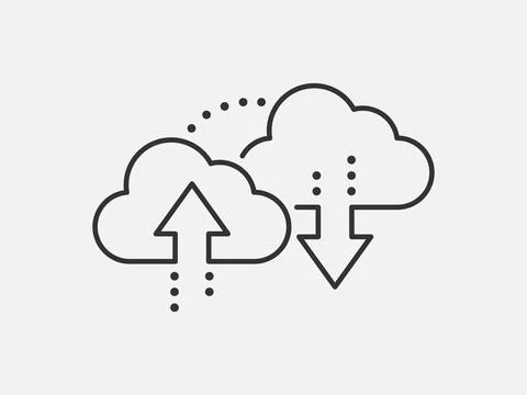 Technology icon vector cloud computing connection. Big data global server. Li Illustrazione stock