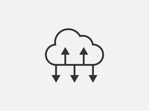 Technology icon vector cloud computing connection. Big data global server. Li Illustrazione stock