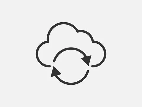 Technology icon vector cloud computing connection. Big data global server. Li Stock Illustration