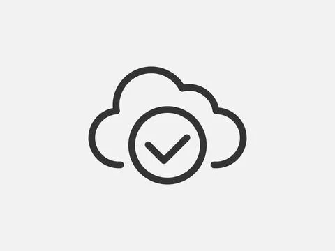 Technology icon vector cloud computing connection. Big data global server. Li Stock Illustration