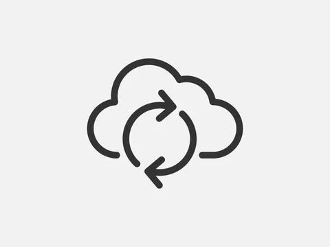 Technology icon vector cloud computing connection. Big data global server. Li Stock Illustration