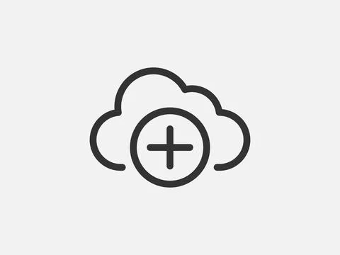 Technology icon vector cloud computing connection. Big data global server. Li 스톡 일러스트