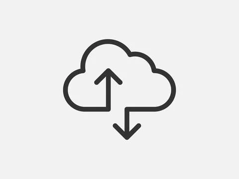 Technology icon vector cloud computing connection. Big data global server. Li Stockillustratie