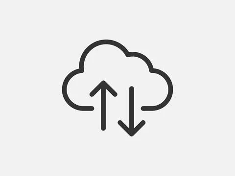 Technology icon vector cloud computing connection. Big data global server. Li Stock Illustration