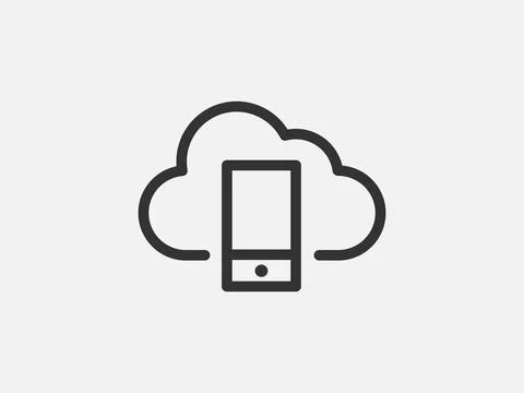 Technology icon vector cloud computing connection. Big data global server. Li Illustrazione stock