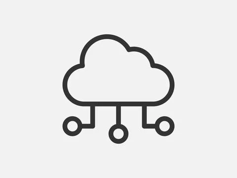 Technology icon vector cloud computing connection. Big data global server. Li Stock Illustration