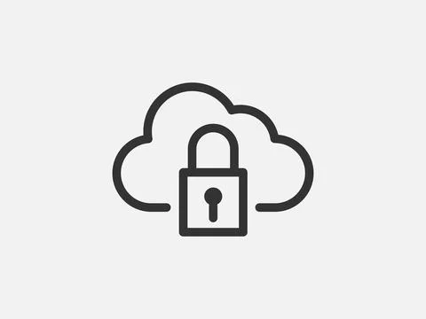 Technology icon vector cloud computing connection. Big data global server. Li Stock Illustration