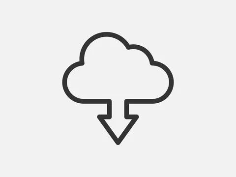 Technology icon vector cloud computing connection. Big data global server. Li Stock Illustration