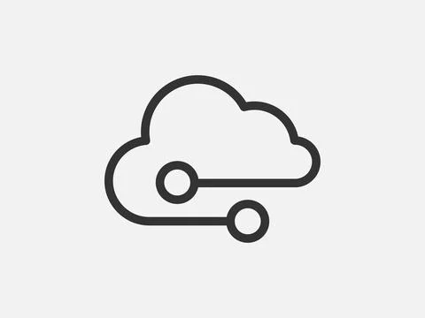 Technology icon vector cloud computing connection. Big data global server. Li Illustrazione stock