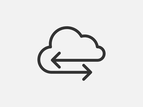 Technology icon vector cloud computing connection. Big data global server. Li Stock Illustration