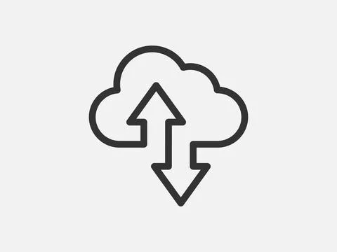 Technology icon vector cloud computing connection. Big data global server. Li Illustrazione stock