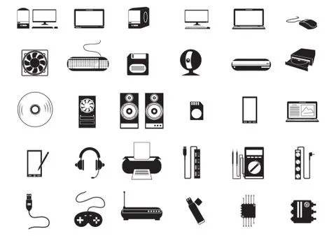Technology Icons Collection Illustrazione stock