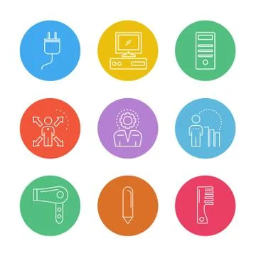 Technology , icons , electronics , eps icons set vector Stock Illustration