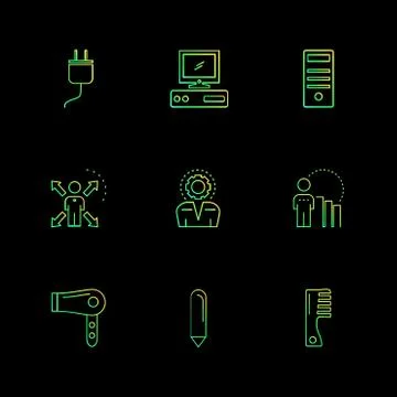 Technology , icons , electronics , eps icons set vector Stock Illustration