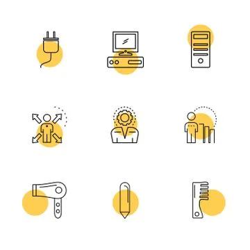 Technology , icons , electronics , eps icons set vector Stock Illustration