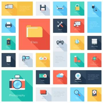 Technology icons Stock Illustration