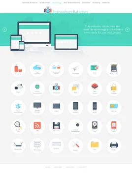Technology icons Stock Illustration