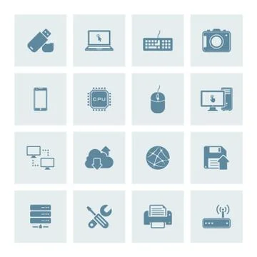 Technology icons Stock Illustration