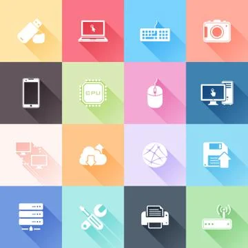 Technology icons Stock Illustration