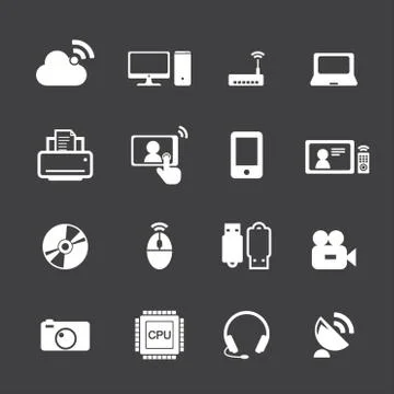 Technology icons Stock Illustration