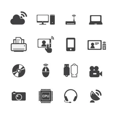 Technology icons Stock Illustration