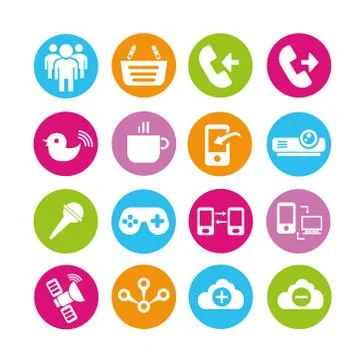 Technology icons Stock Illustration