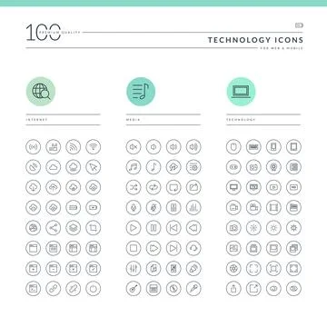 Technology icons Stock Illustration