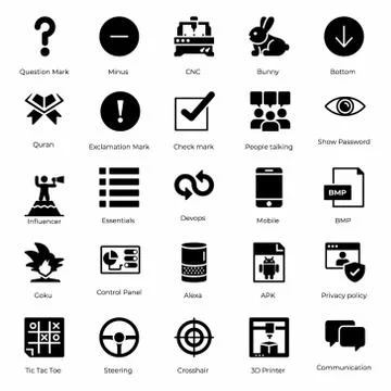 Technology Icons Pack Ilustração Stock