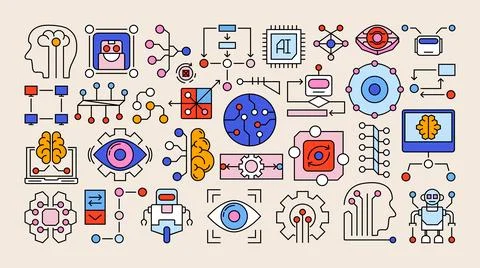 Technology icons set 1 Stock Illustration