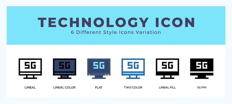 Technology icons set. Different style of icons simple vector illustration. Stock Illustration