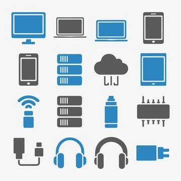 Technology Icons Set Stock Illustration