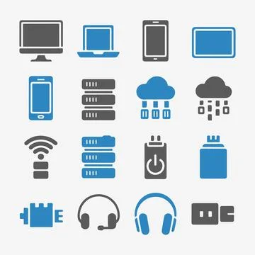 Technology Icons Set Stock Illustration
