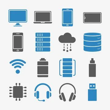 Technology Icons Set Stock Illustration