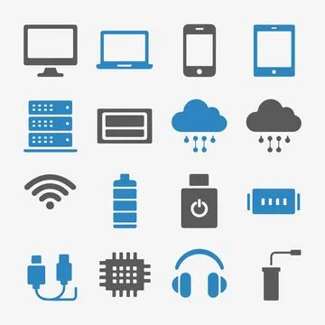 Technology Icons Set Stock Illustration