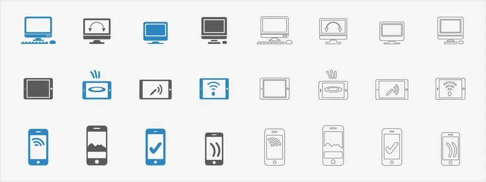 Technology Icons Set Stockillustratie