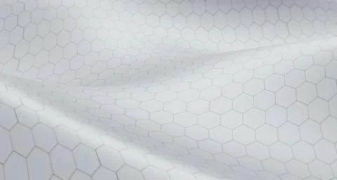 Technology illustration, abstract hexagonal landscape, concept of connecting Stock Illustration