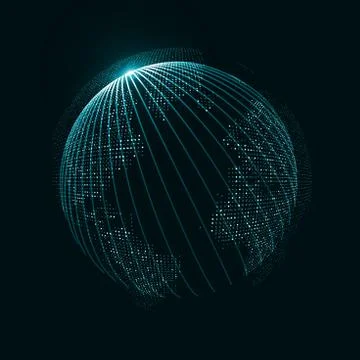 Technology image of globe Stock Illustration