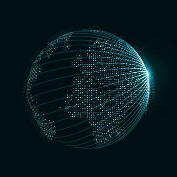 Technology image of globe Stock Illustration