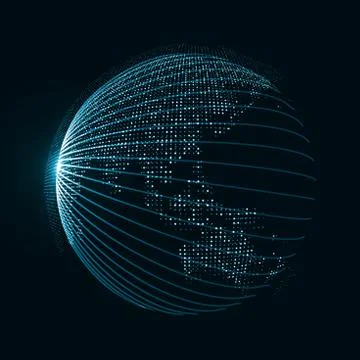 Technology image of globe Stock Illustration